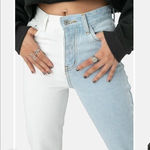 NWT Adika color block mom jeans